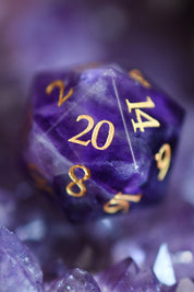Amethyst Gemstone Dice Set