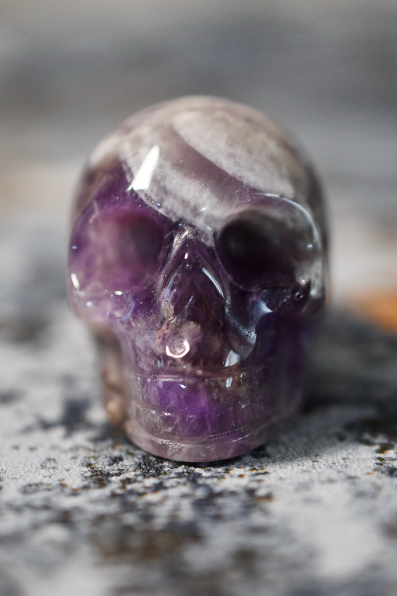 Amethyst Gemstone Skull