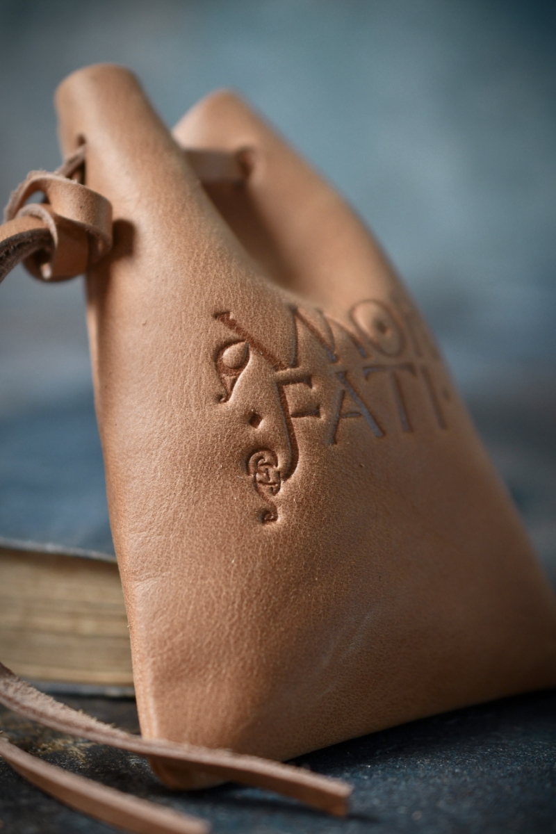 Tan Leather Dice Pouch