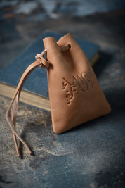 Tan Leather Dice Pouch