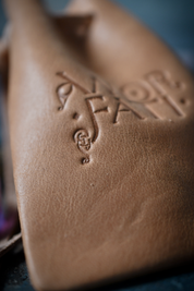 Tan Leather Dice Pouch