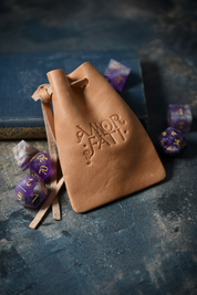 Tan Leather Dice Pouch