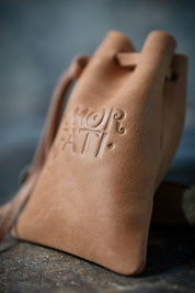 Tan Leather Dice Pouch