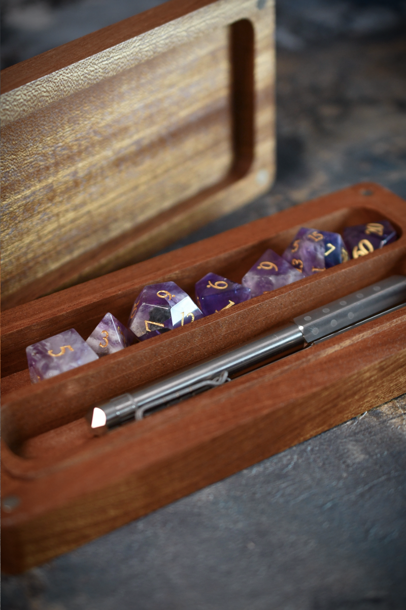 Gelatinous - Black Walnut Resin Dice and Accessory Box