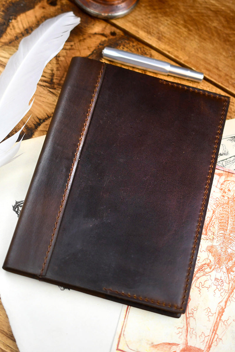 Ashwood A5 Leather Notebook Cover and Notebook - Classic Brown