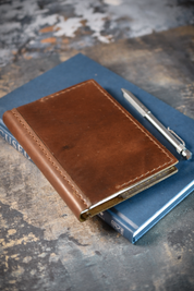 Ashwood A6 Leather Notebook Cover and Notebook - Classic Brown