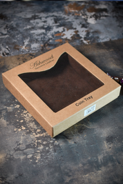Luxury Ashwood Compact Leather Dice Tray - Classic Brown