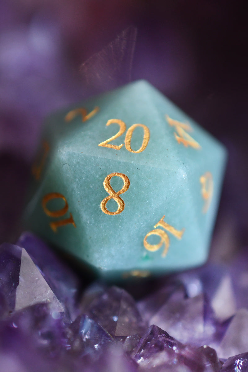 Aventurine Gemstone Dice Set