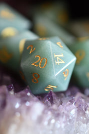 Aventurine Gemstone Dice Set