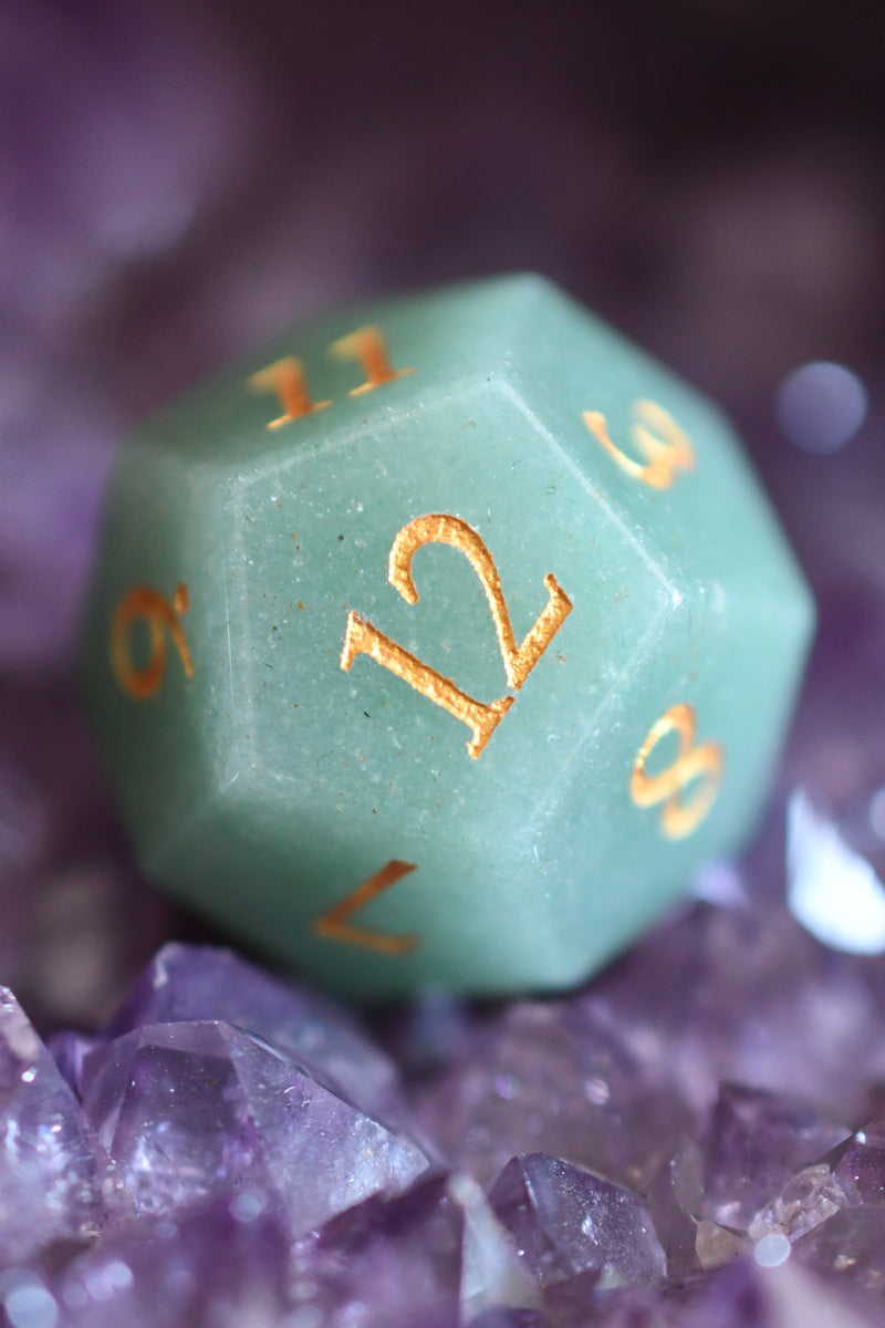 Aventurine Gemstone Dice Set
