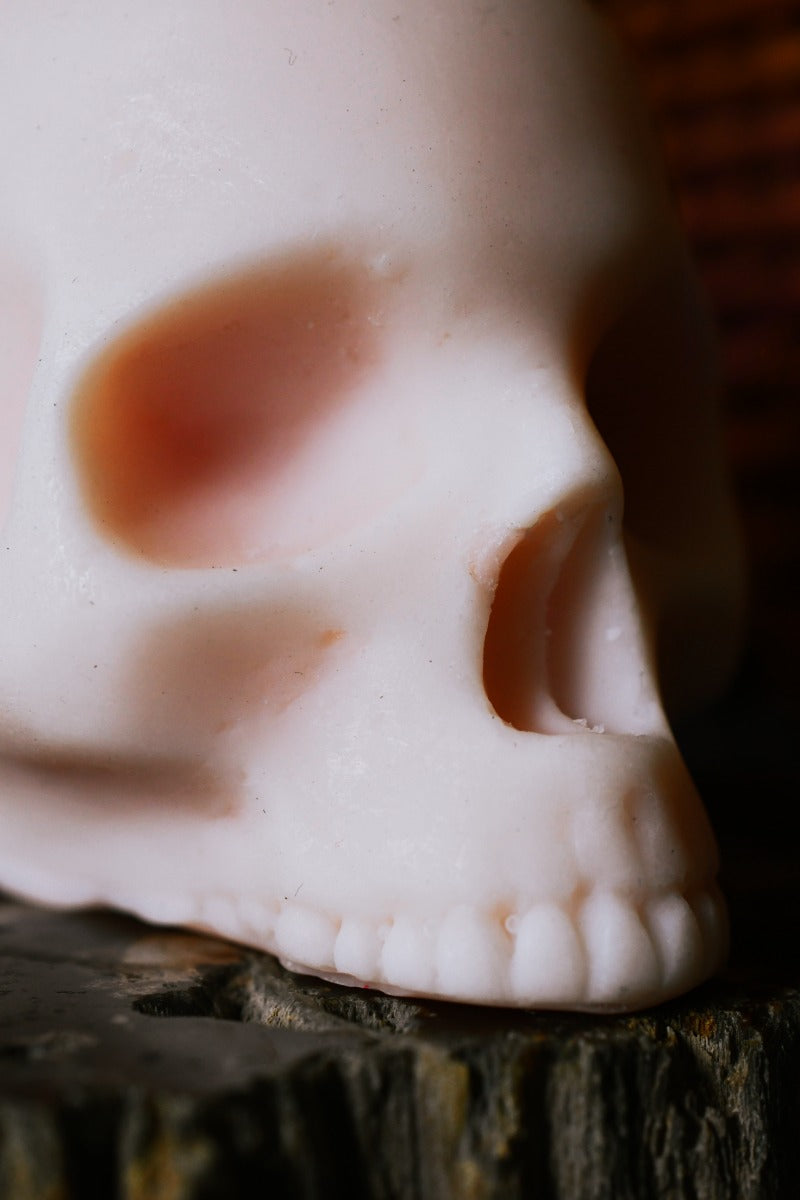 Cherry Bakewell Scented Skull Candle