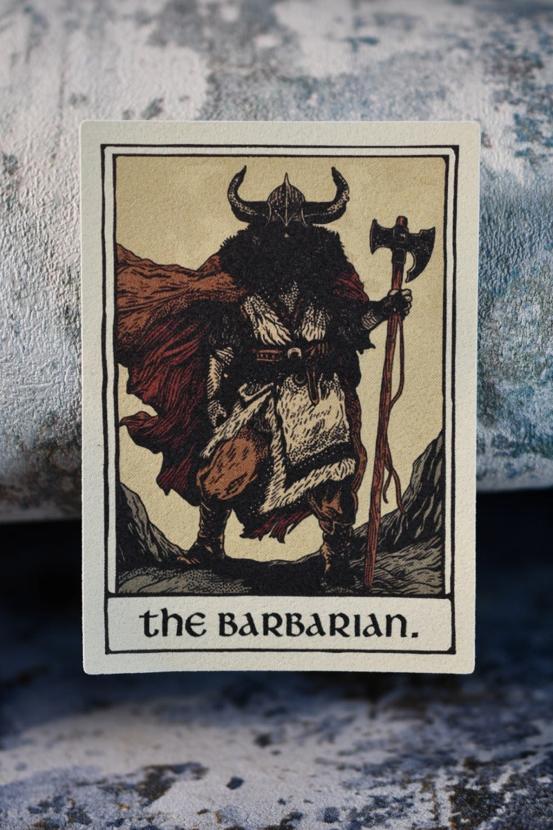 Barbarian - Tarot Inspired Textured Sticker