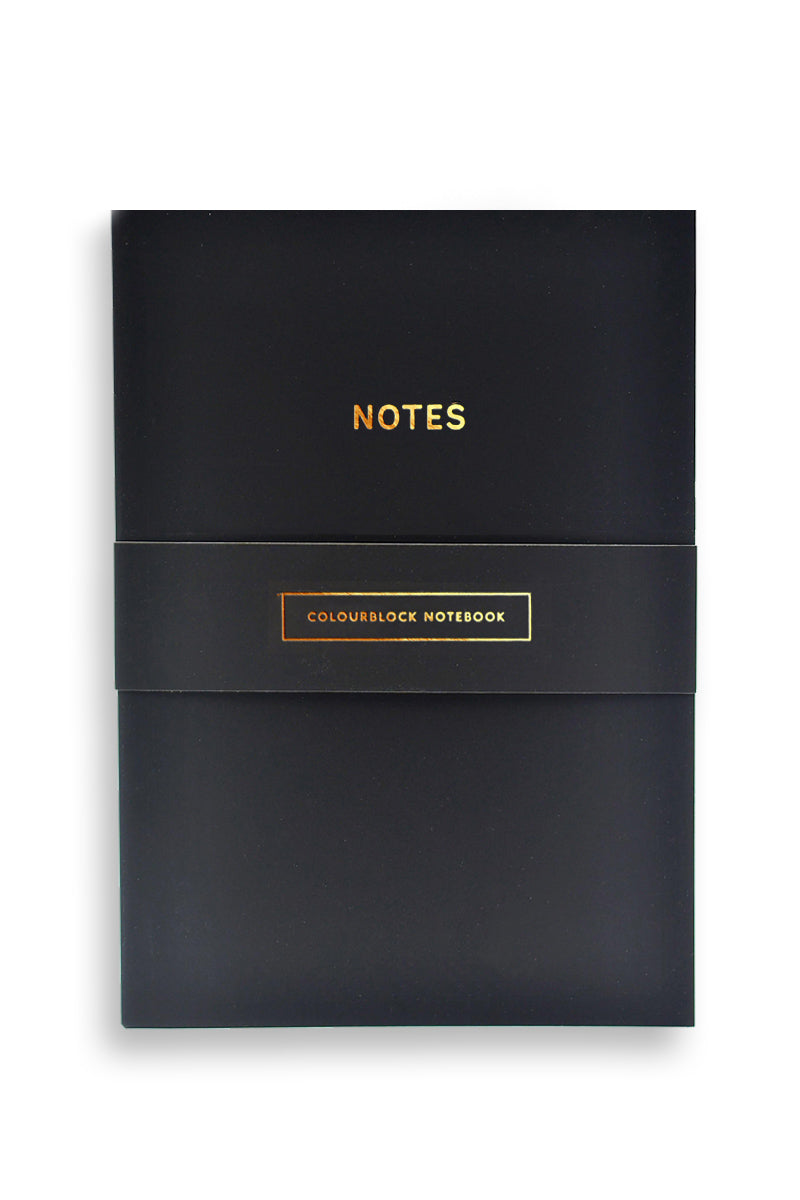 Black Colourblock A5 Notebook