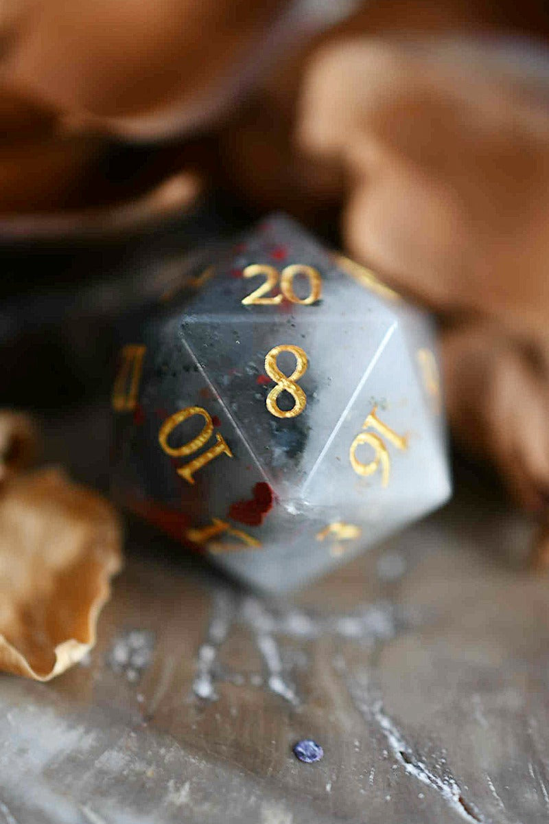 Bloodstone Gemstone Dice Set