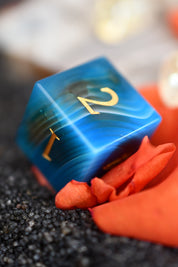 Blue Agate Gemstone Dice Set