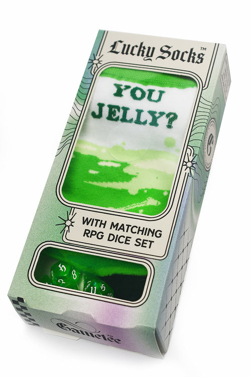 Lucky Socks - Gelatinous Socks with Matching Dice Set