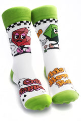 Lucky Socks - Retro Dice Mascots with Matching Dice Set
