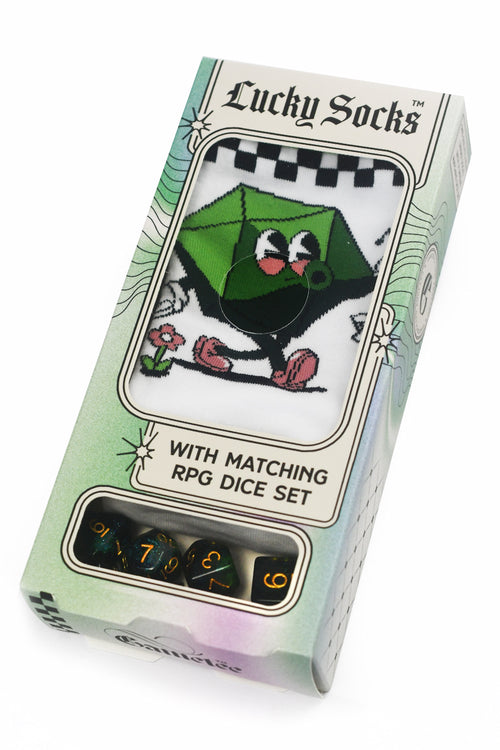 Lucky Socks - Retro Dice Mascots with Matching Dice Set
