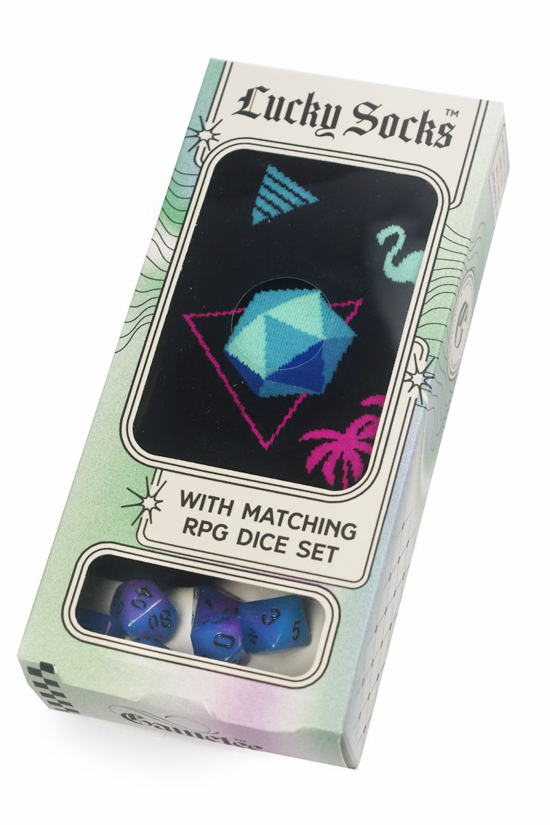 Sock Rabbit Dice Lucky Socks - Miami Dice Socks with Matching Dice Set – GAMETEEUK