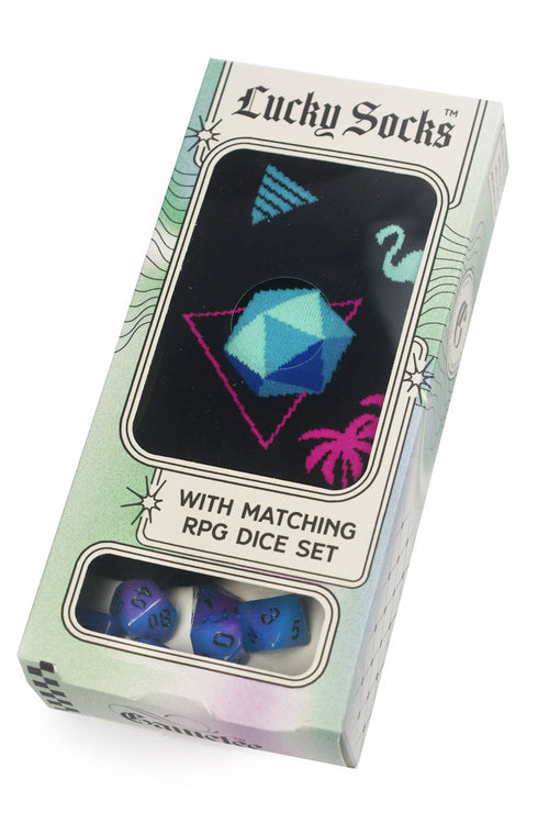 Lucky Socks - Miami Dice Socks with Matching Dice Set