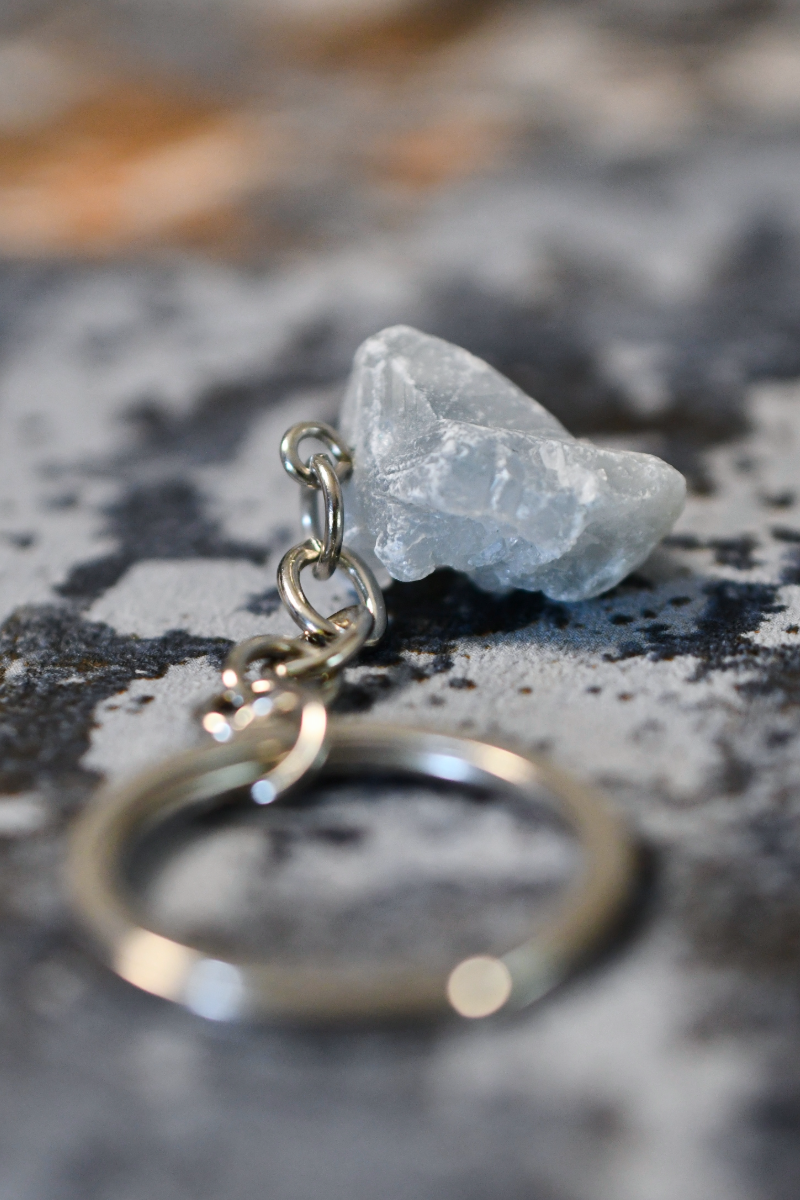 Celestite Crystal Keyring