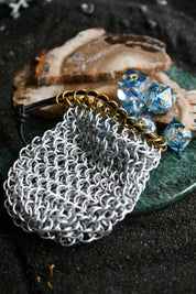 Chainmail Dice Bag with Brass Detail