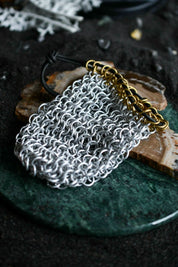 Chainmail Dice Bag with Brass Detail