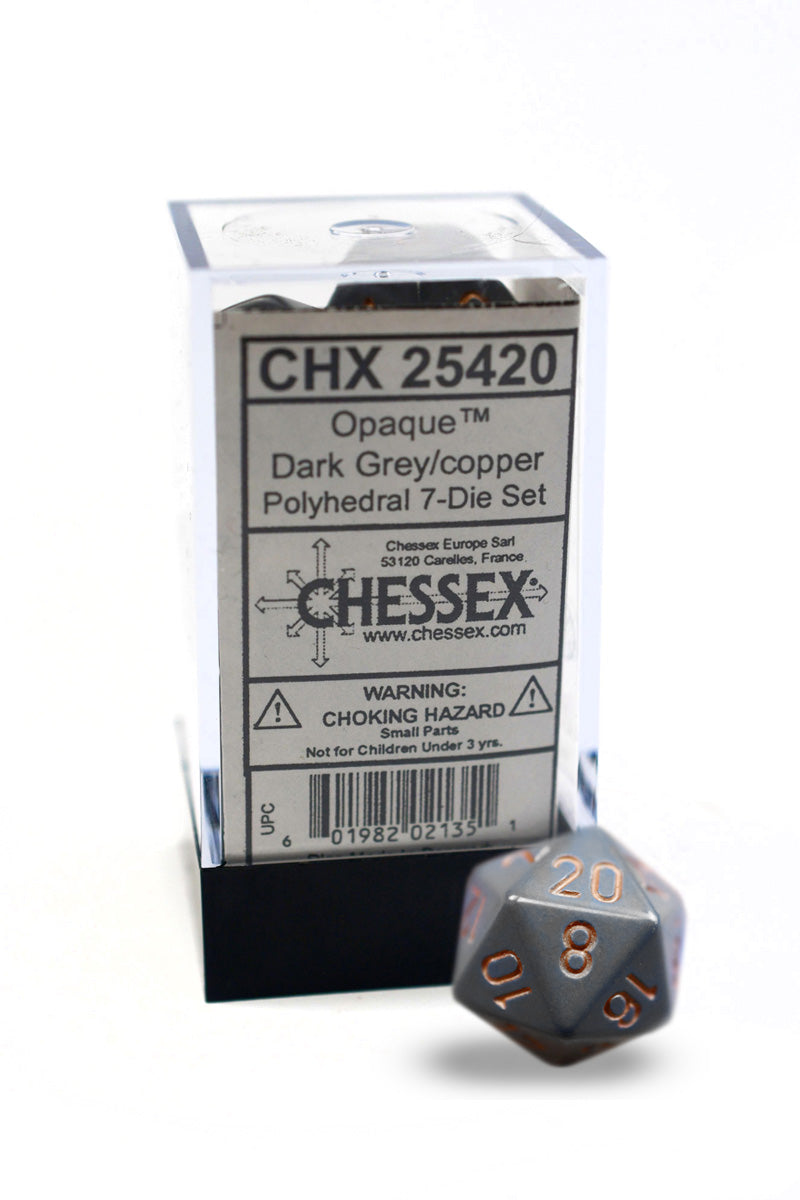 Chessex Dice Set - Dark Grey/Copper Opaque™️