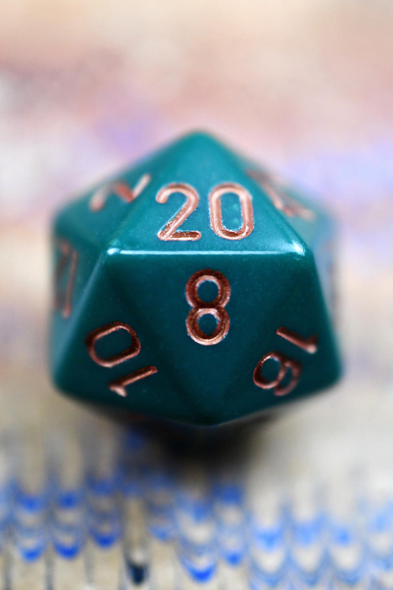 Chessex Dice Set - Dusty Green/Copper Opaque™️