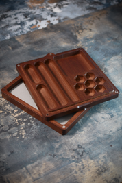 Solid Dark Wood Gaming Companion Box