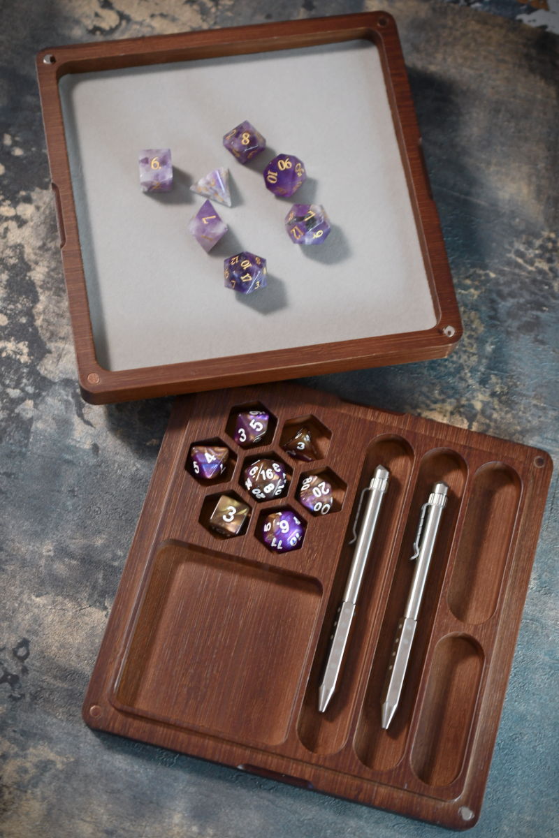 Solid Dark Wood Gaming Companion Box