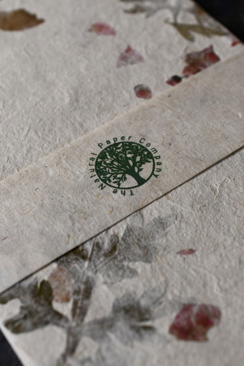Bourgainviliea and Mugwort - Handmade Lokta Paper Pack A5