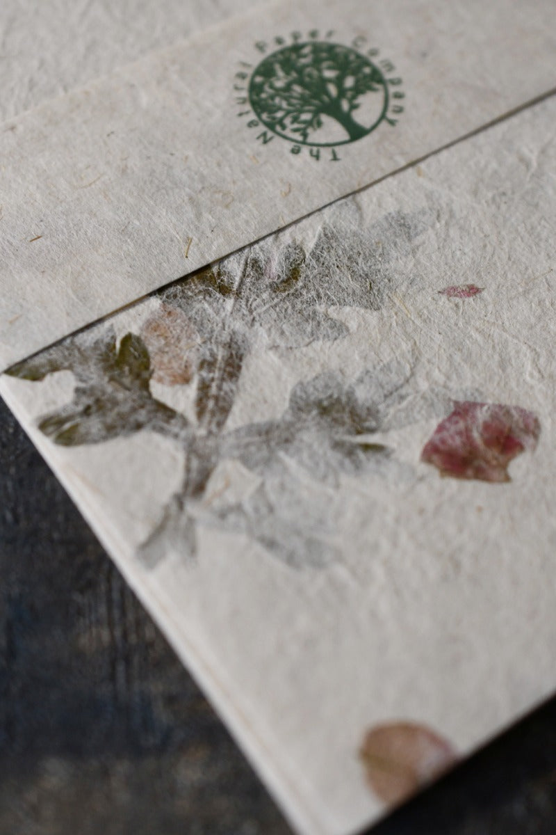 Bourgainviliea and Mugwort - Handmade Lokta Paper Pack A5