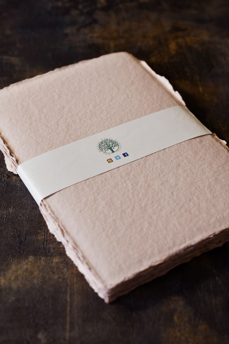 Vintage Pink - Handmade Cotton Rag Paper Pack A5