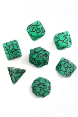 Cracked Emeralds - Acrylic Dice Set
