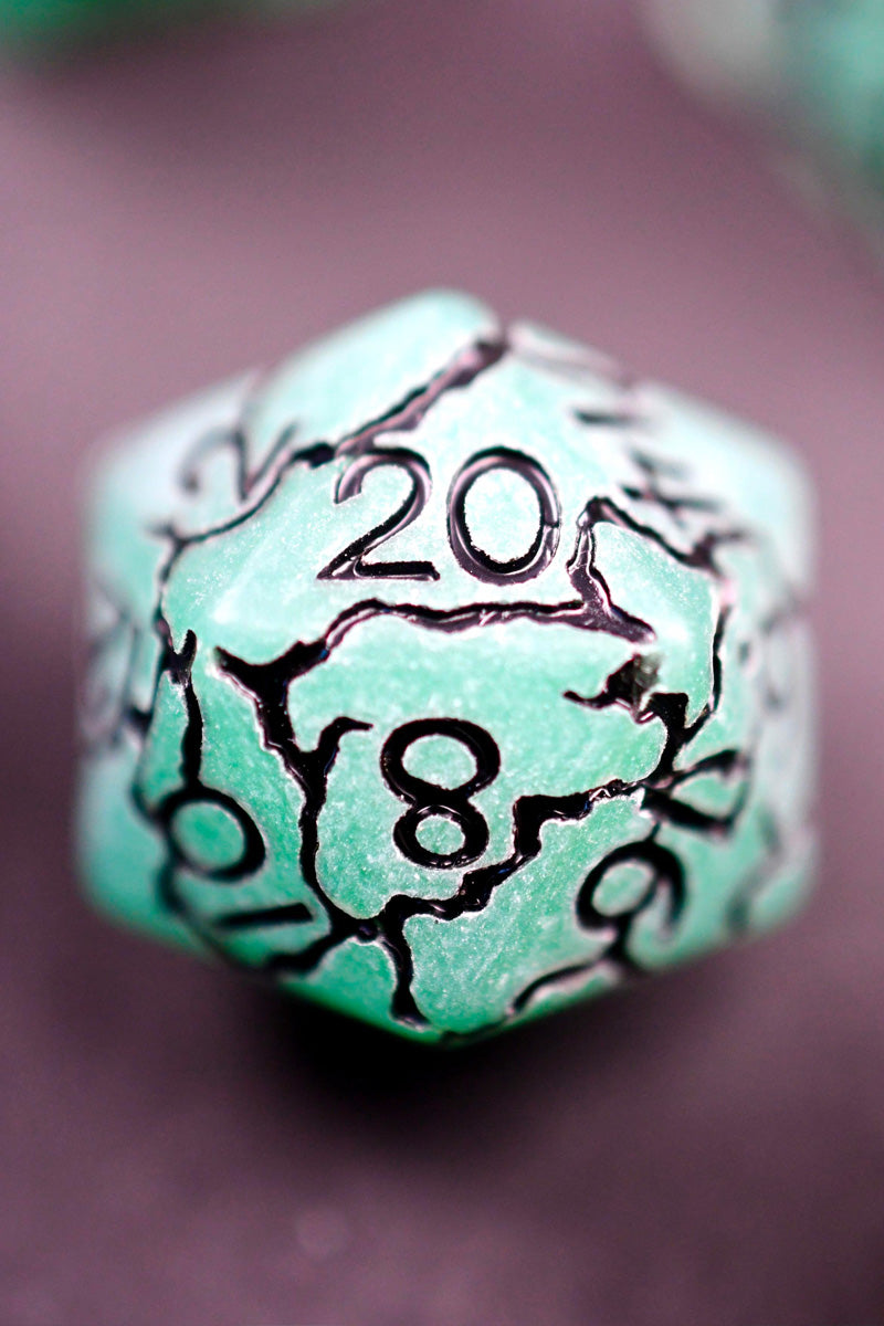 Cracked Emeralds - Acrylic Dice Set