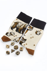 Lucky Socks - Owlbear Socks with Matching Dice Set