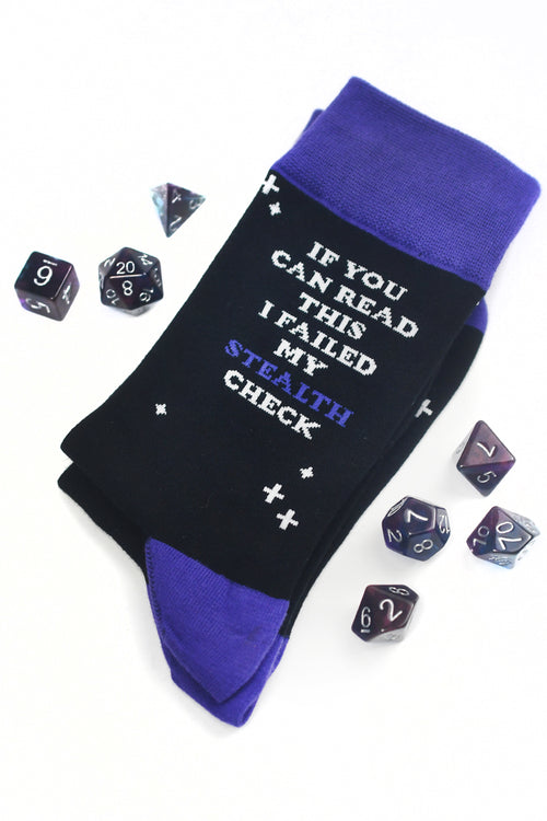 Lucky Socks - Stealth Check Socks with Matching Dice Set