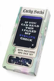 Lucky Socks - Stealth Check Socks with Matching Dice Set