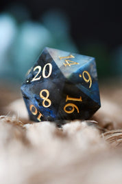 Dark Labradorite Gemstone Dice Set