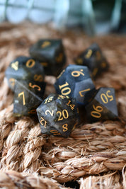 Dark Labradorite Gemstone Dice Set