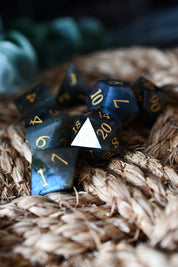 Dark Labradorite Gemstone Dice Set
