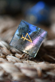 Dark Labradorite Gemstone Dice Set