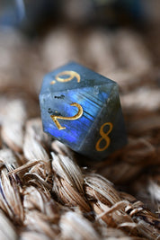 Dark Labradorite Gemstone Dice Set