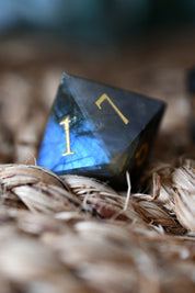 Dark Labradorite Gemstone Dice Set