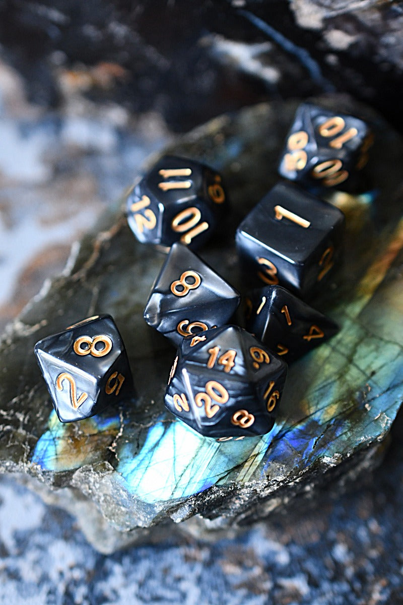 Dark Oracle - Smoke-Silk Acrylic Dice Set