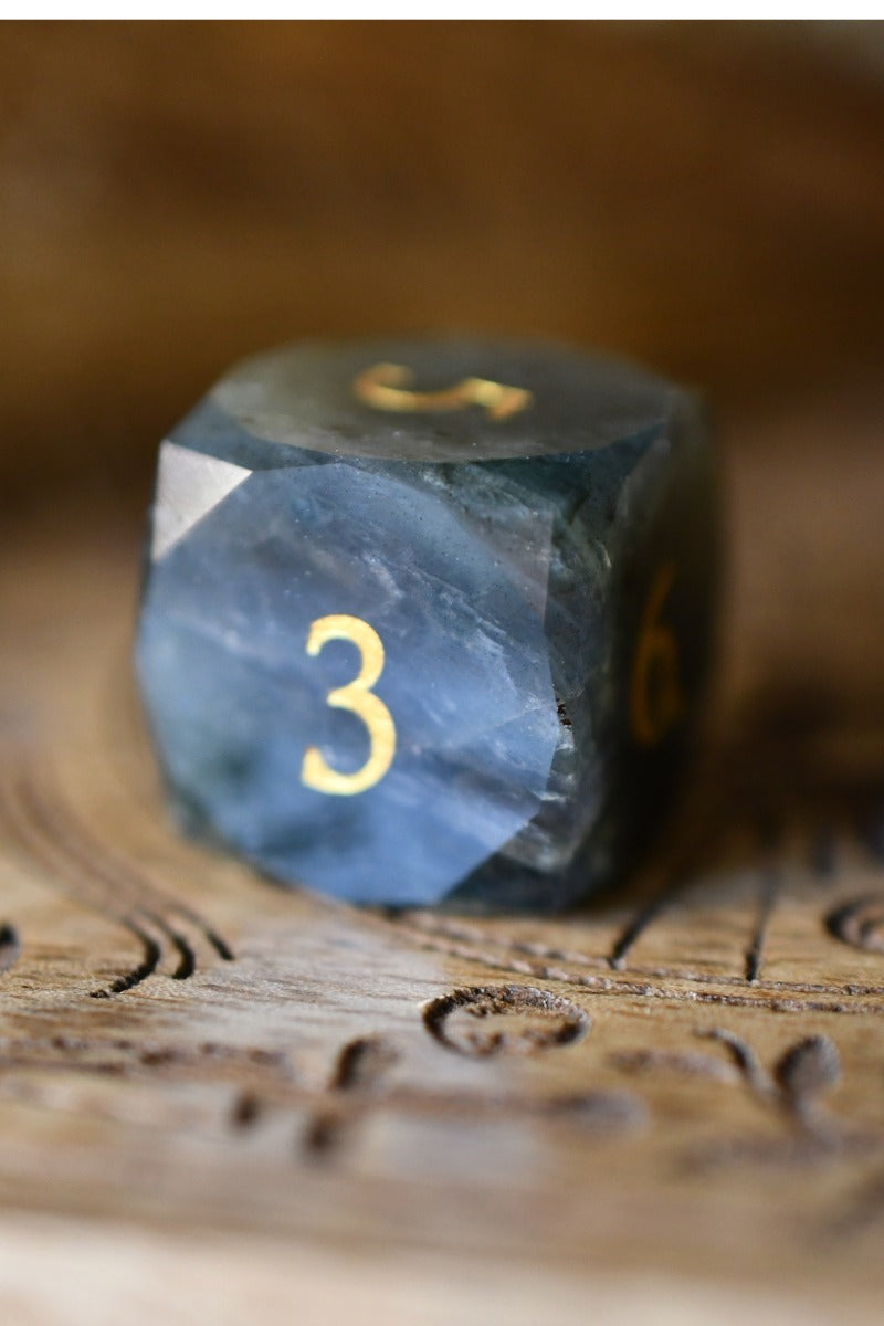 Diamond Cut Labradorite Gemstone Dice Set