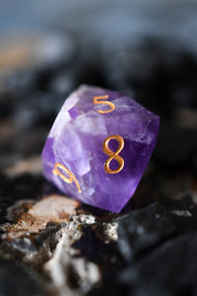 Diamond Cut Amethyst Gemstone Dice Set