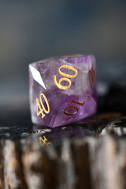 Diamond Cut Amethyst Gemstone Dice Set