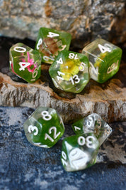 Botanical Specimens - Acrylic Dice Set with Real Flowers